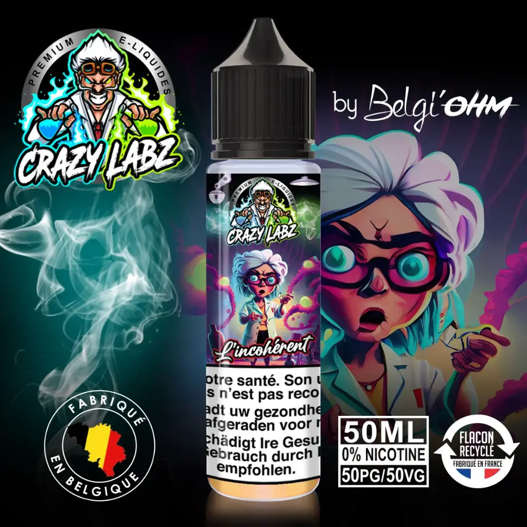 50ML - Crazy Labz - L'incohérant - TPD BE by Belgi'Ohm