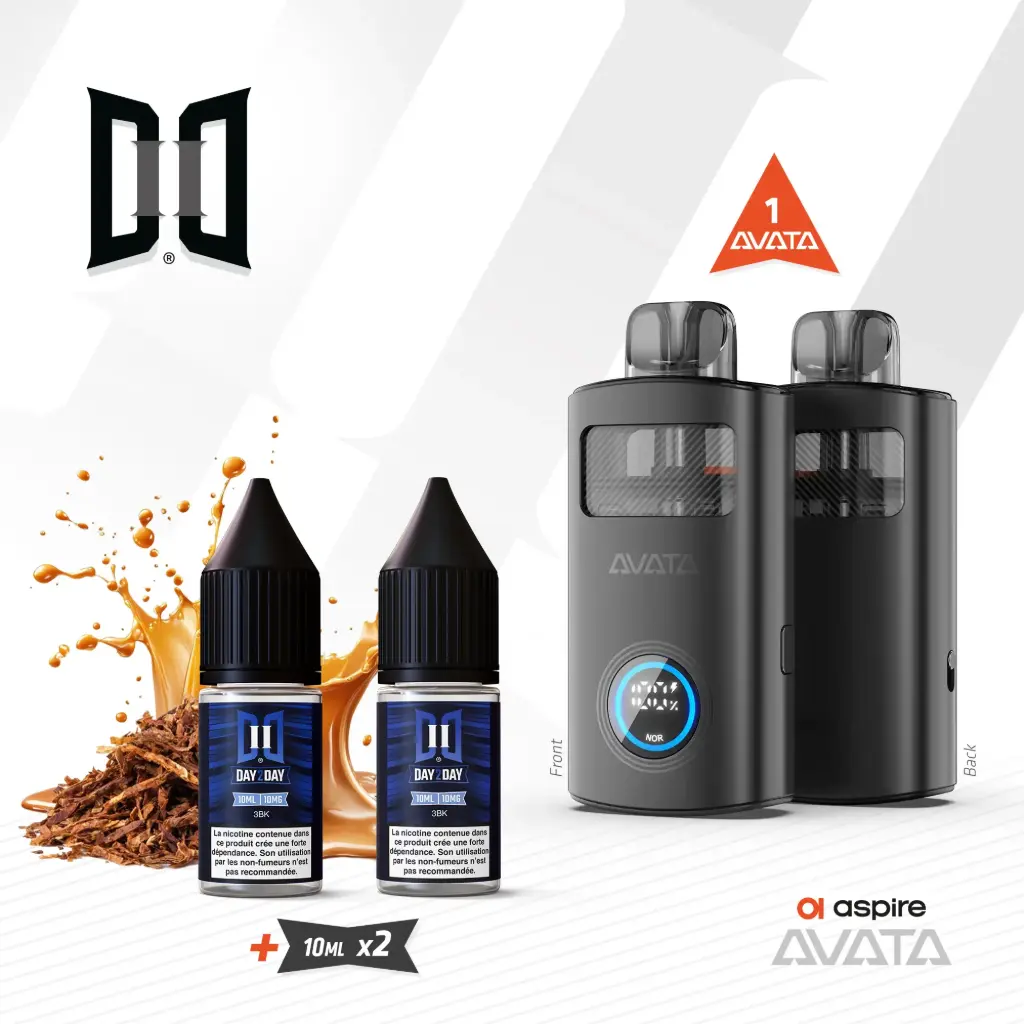 Kit Avata Aspire + 2 x 10ML Day2Day 3BK NicSalt