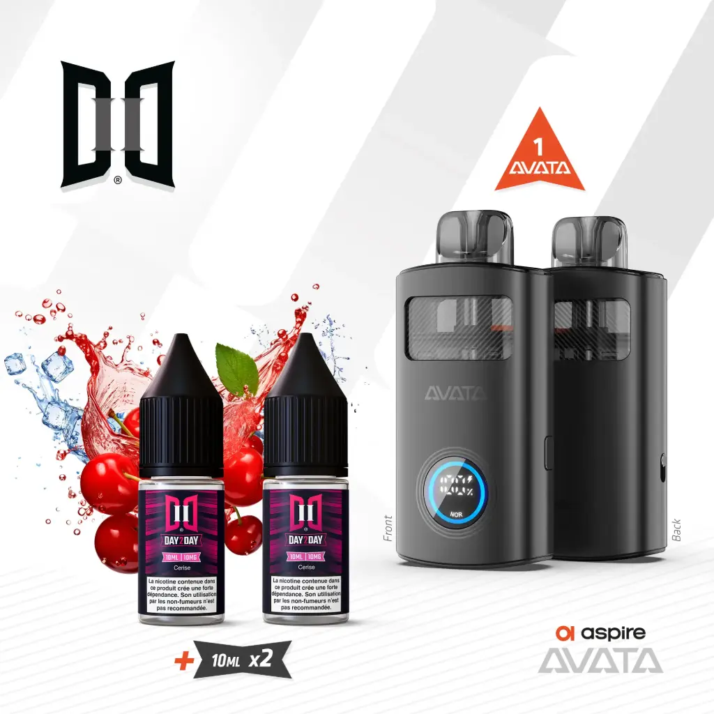 Kit Avata Aspire + 2 x 10ML Day2Day Cerise NicSalt