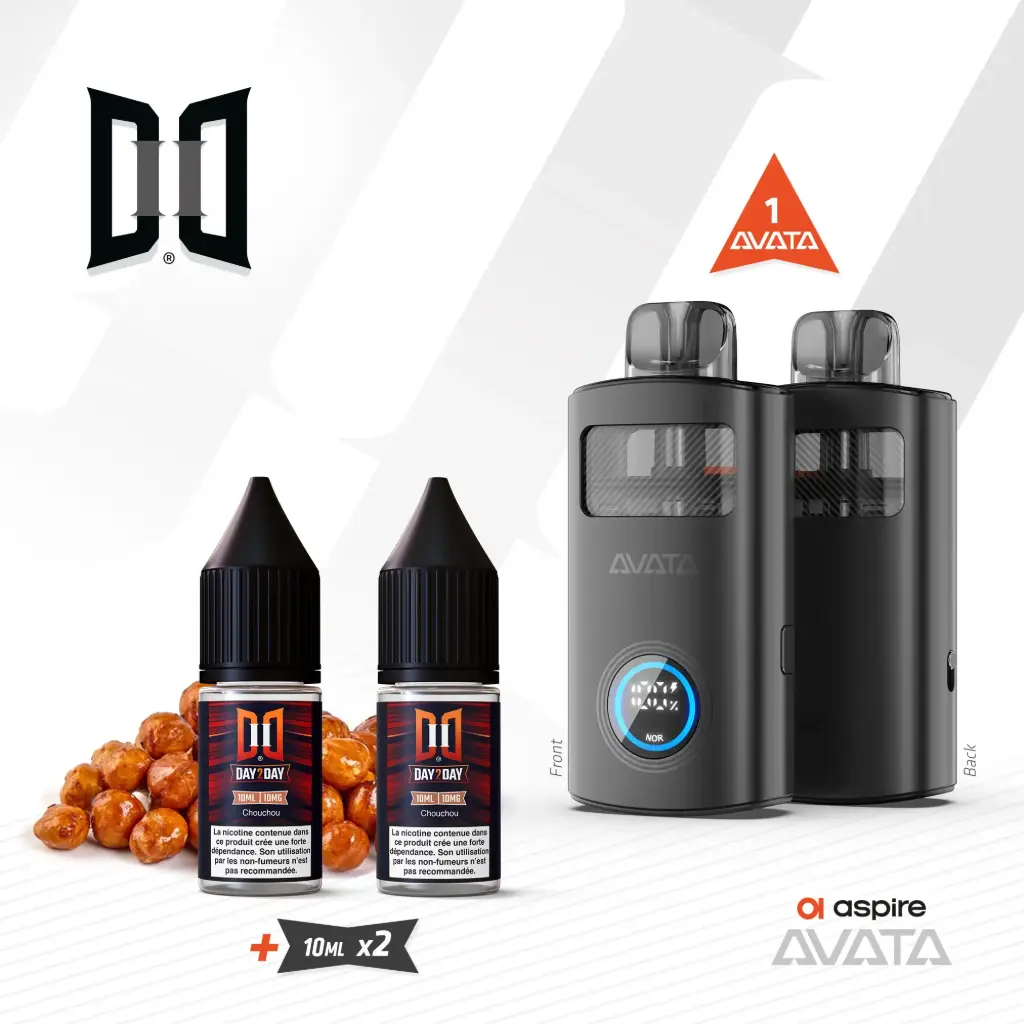 Kit Avata Aspire + 2 x 10ML Day2Day Chouchou NicSalt