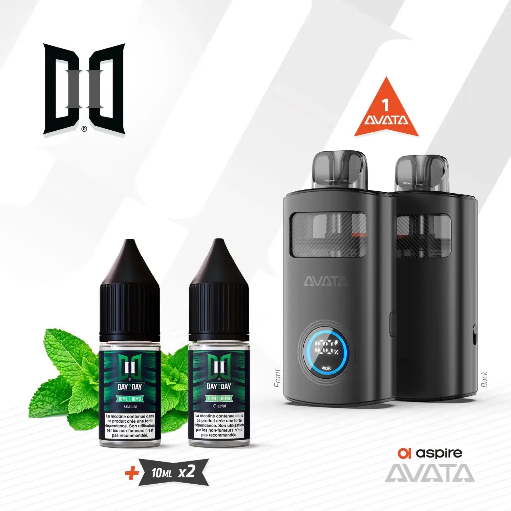Kit Avata Aspire + 2 x 10ML Day2Day Glacial NicSalt