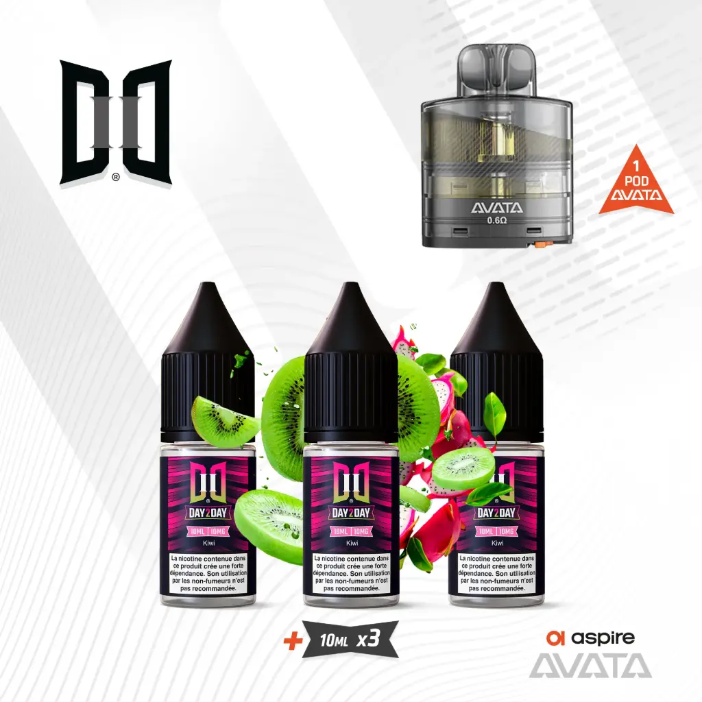 Recharge Avata Aspire + 3 x 10ML Day2Day Kiwi NicSalt