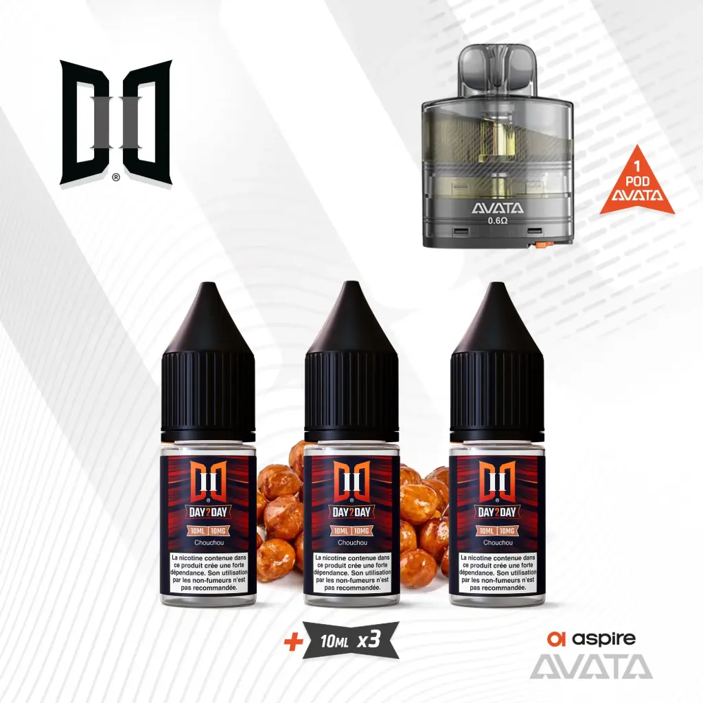 Recharge Avata Aspire + 3 x 10ML Day2Day Chouchou NicSalt