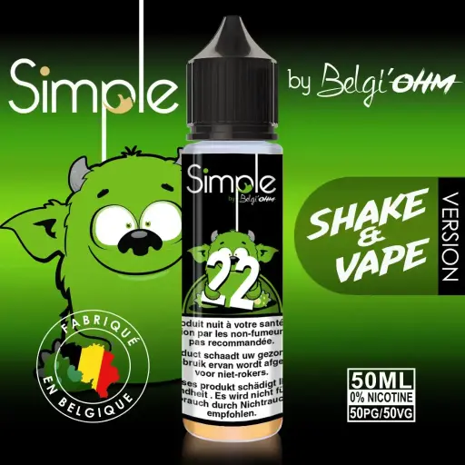 50ML - Simple - No 22 - TPD BE by Belgi'Ohm